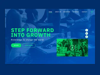 STEM Home Design blue courses education green high school navy blue schools stem students technology uiux white