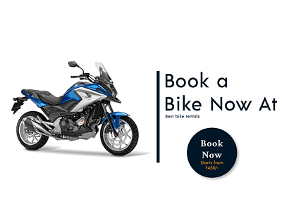 Bike - Book Now animation app bike biker bikes blue branding creative creative connect dailyui design designer development honda illustration logo ux vector web website