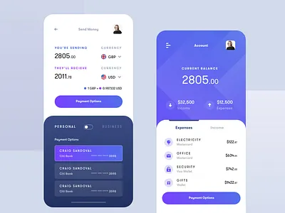Finance & Banking App 2019 2020 trend account banking bitcoin animation chat credit app bank card crypto wallet cryptocurrency business debit dark data interface design craft human expense income statistics finance banking transection google apple microsoft hybrid mobile phone interaction ios loan iphone x pixel material money ios online cash flow statistics ui ux