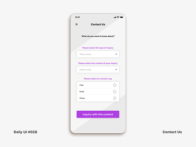 Daily UI #028 Contact Us app contact us dailyui dailyui 028 eccomerce interface ui