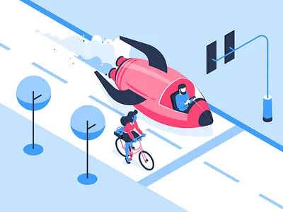 Dribbble Women Fundings Final bike character design equity female flat vector illustration isometry road rocket vector art vector illustration women