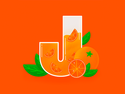 J 36daysoftype design illustration j juice lettering noise orange orange juice procreate texture type