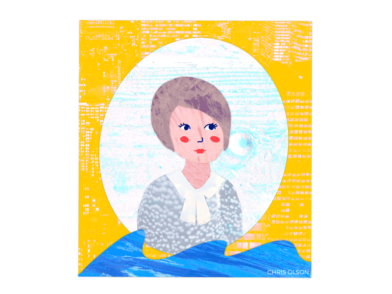 Portrait At Sea Gif animation character design collage face gif graphic novel illustration illustration art kidlitart motion graphic photoshop portrait illustration procreate app