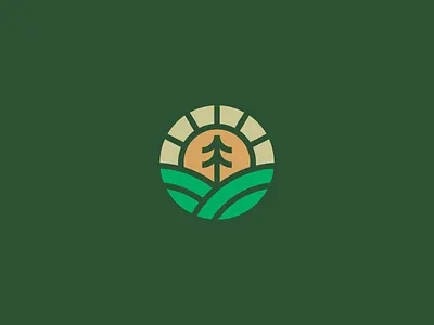 Environmental Experiences Icon brand enviroment forests green hills icon line logo minimal minimalism minimalist natural nature preserve simple sun sustainability tree wild