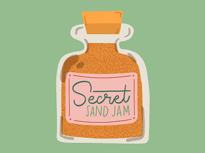 Secret Sand Jam illustration jam jar midcentury procreate retro retrosupplyco vintage
