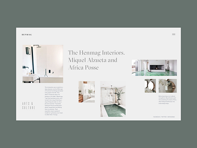 Henmag Article page blog branding desktop editorial fashion fashion blog fashion magazine grid homepage interface landing page typogaphy typography ui ux web deisgn
