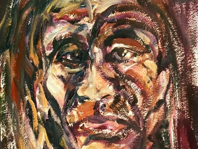 The Indian Warrior by BRUNI abstract colorful art fine art native american paintings people portraits