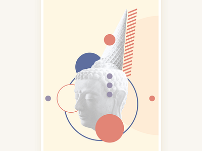 HelloBudeam buddha icecream jalokimgraphics marble poster