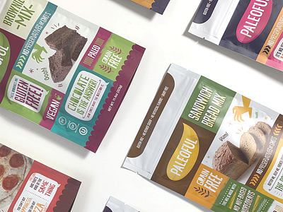 Paleoful food illustration modular package design packaging pouch typography vibrant