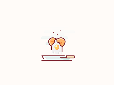 Scrambled eggs / food icon branding egg flat food icons illustraion meal outline pan
