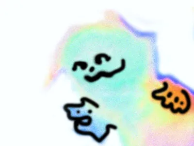 Kristen is Learning How to Make Shadow Puppets gradient illustration paint paintbrush sydney goldstein