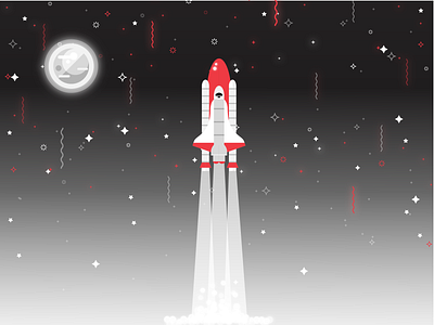 Through Space galaxy launch moon rocket space spaceship stars