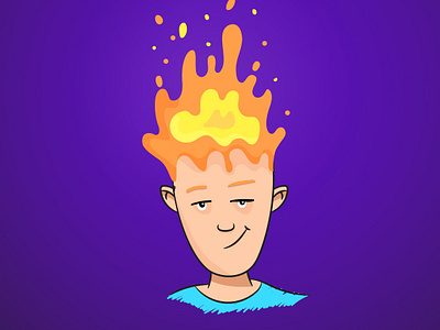 Firehead animation bad bad boy bad guy branding character clean concept concept art design face fire firehead fireworks flat illustration illustrator portrait pyromania vector