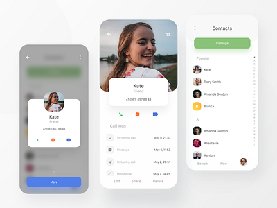Contacts adobe xd app design kit ui xd