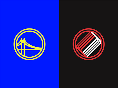 Warriors vs Trail Blazers basketball icon illustrator minimal nba finals trailblazers warriors