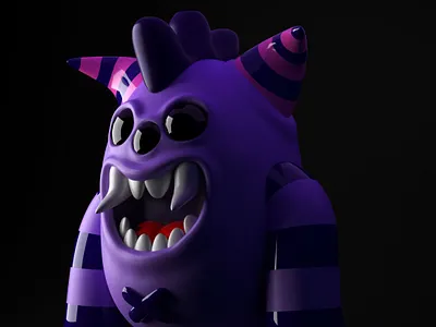 Purple MNSTR 3d art c4d charachter design cinema 4d color colors creación de personaje diseño friendly illustration ilustración kawaii monsters render zbrush
