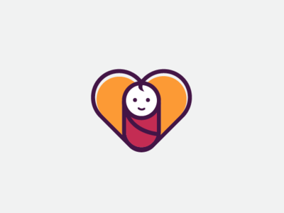 Babylove Logo abstract baby fun mascot modern playful