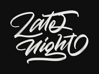 Late Night branding brush calligraphy calligraphy design font graffiti hand lettering handwriting illustration lettering logo logotype script type typeface typography vector