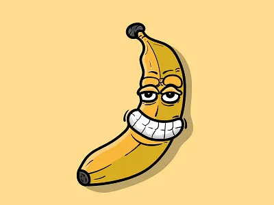 Banana Cartoon Character 2d character art cartoon cartoon character charactedesign colorful design icon illustration vector