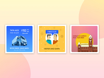 Promotion banners branding design illustration