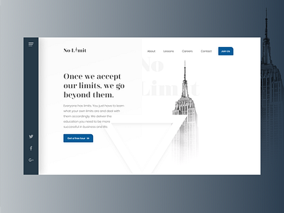 No Limit - Website Header Concept animation app branding clean design flat icon identity illustration ios lettering logo minimal type typography ui ux vector web website