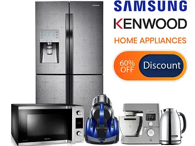 Jumia Proposal for Home Appliances discount adobe illustrator adobe photoshop advertisements advertising appliances branding design discount graphic design home illustration illustrator jumia kenwood samsung vector