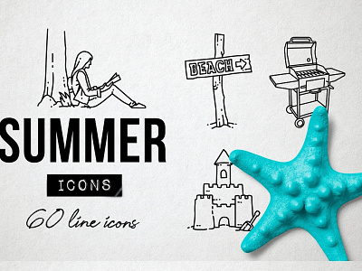 60 Summer Icons, Park, Beach Holiday branding dashboard design flat flat icons graphic design icon icons icons design logo logo branding logo design social media startup startup icon summer travel