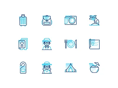 Tourism bag camera holiday icon iconography icons icons set leisure tourism