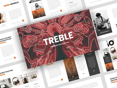 Treble – Music PowerPoint Template agency album business company corporate creative creative agency genre label music playlist powerpoint powerpoint template presentation record song sound soundtrack