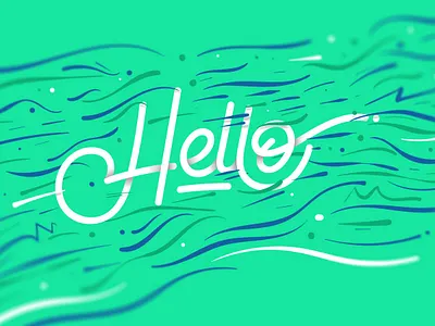 Hello design illustration letter lettering typography vector