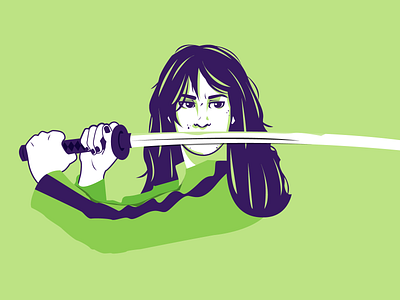 Kill Bill - Character illustration adobe illustrator beatrix kiddo character design design dribbble flat graphic design illustration illustrator kill bill portrait portrait art shot the bride uma thurman vector