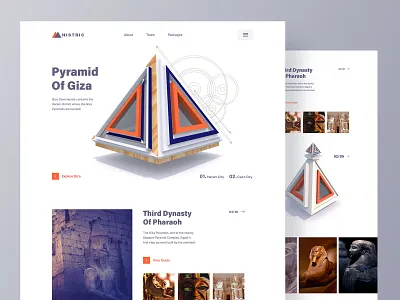 Travel Website_Egypt 3d ancient clean design egypt historical places landing page layout minimal pyramid sculpture tour guide travel travel agency travel app trip trip planner ui ux design vacation website