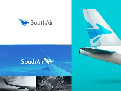 South Air 99designs airline design airline logo airlines airplane animal animal design brand branding design graphic design kangaroo logo logo design logomark luxury design mark plane design typography vector