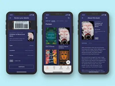 Dexter Library App app books design organization reading sketch ui ux