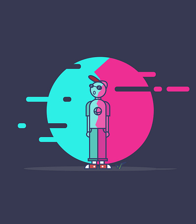 The Boy alone boy caps clubs dancer design illustration neon neon lights nightclub nightlife party party boy rave vector wow