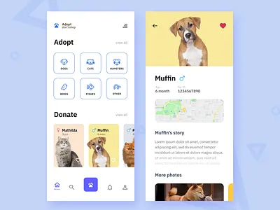 Adopt don't shop. Pet adopt App app app appdesign ux ui interface appdesign ui ux