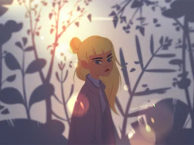 Innocence background background design character concept art design environment environment design graphic illustration light nature painting photoshop sunset visual development