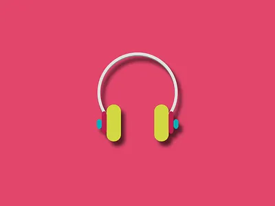 Headphones - ilustration! art dribbbe headphones heart hello illustrator love music pink vector vector illustration