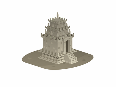 Cangkuang Tample design flat desig isometric isometric design isometry landmark prespective vector