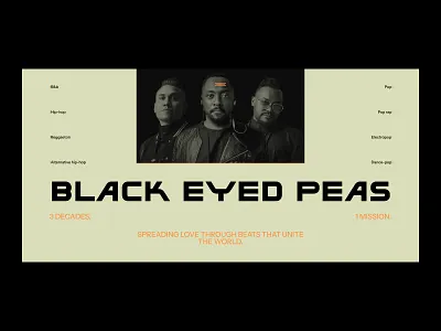 Hero Section - Black Eyed Peas black eyed peas editorial layout graphic design hero section music musician ui