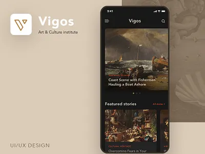 Vigos - Art & Culture App Design app app design art culture design ios ui ux ui design ux