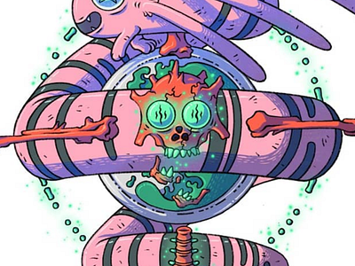 Sugar Rush bone character creature creep drawing glow illustration ipadpro line linework monster procreate skeleton skull sugar
