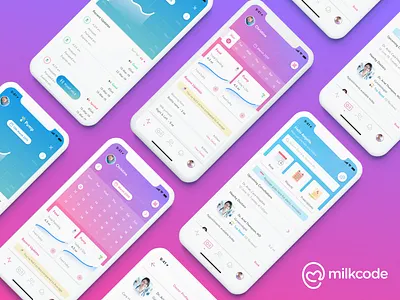 Milkcode iOS & Android app app branding design gradient ios iphonex logo mobile app sketch typography ui ux