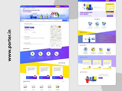 Landing pages branding design illustration logistics ui ux website