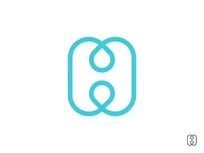 H₂O branding design h illustration letter logo water drop
