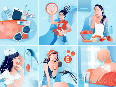 Bepanthol Instagram Story Illustrations design illustration vector