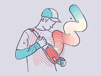 Mental Healthy brand character depression goodness health illustration james oconnell lines mental minimal thumbprint