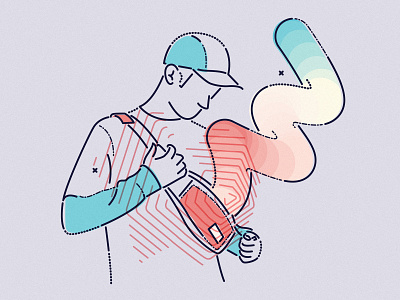 Mental Healthy brand character depression goodness health illustration james oconnell lines mental minimal thumbprint