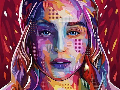 Pop Daenerys abstract colors alessandro pautasso colors daenerys daenerys targaryen editorial game of thrones got hbo illustration kaneda kaneda99 pantone pattern popart portrait