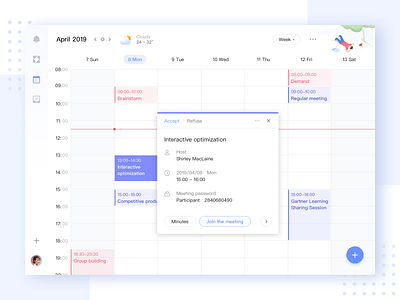 Meeting Calendar calendar meeting schedule sketch ui